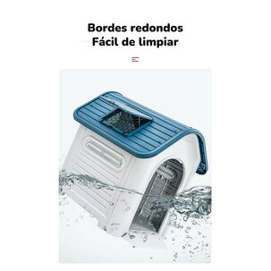 Casa De Perro Mascota Exterior Mediana 75cm Azul Lubabycas