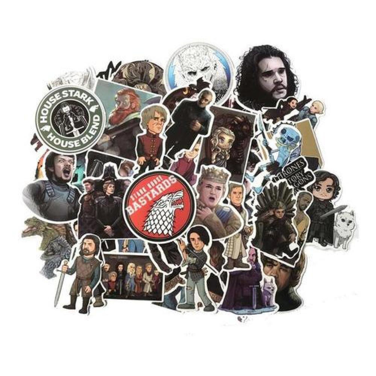 Pack 60 Sticker Game Of Thrones Casas Siguil Impermeable image number 0.0