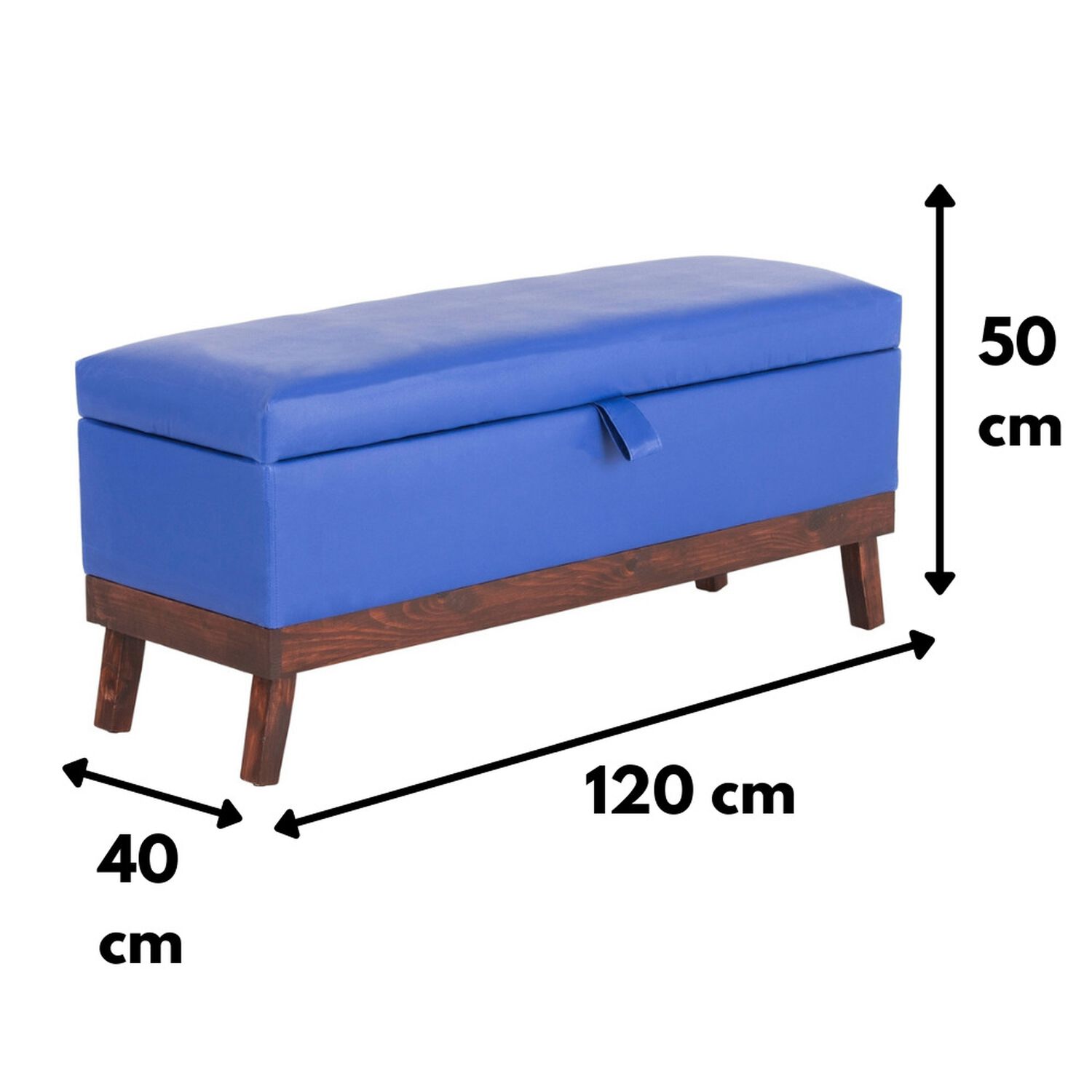 Banqueta Con Ba&uacute;l Incy Azul Eco Cuero 120x40x50 Cm M&aacute;xima Design image number 4.0