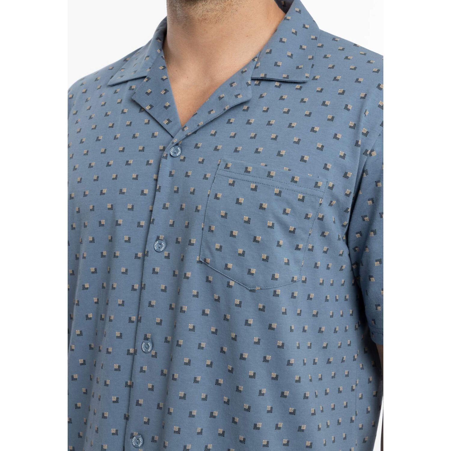 Pijama Hombre Verano 2 Piezas Algod&oacute;n Kayser 770823-azu image number 2.0
