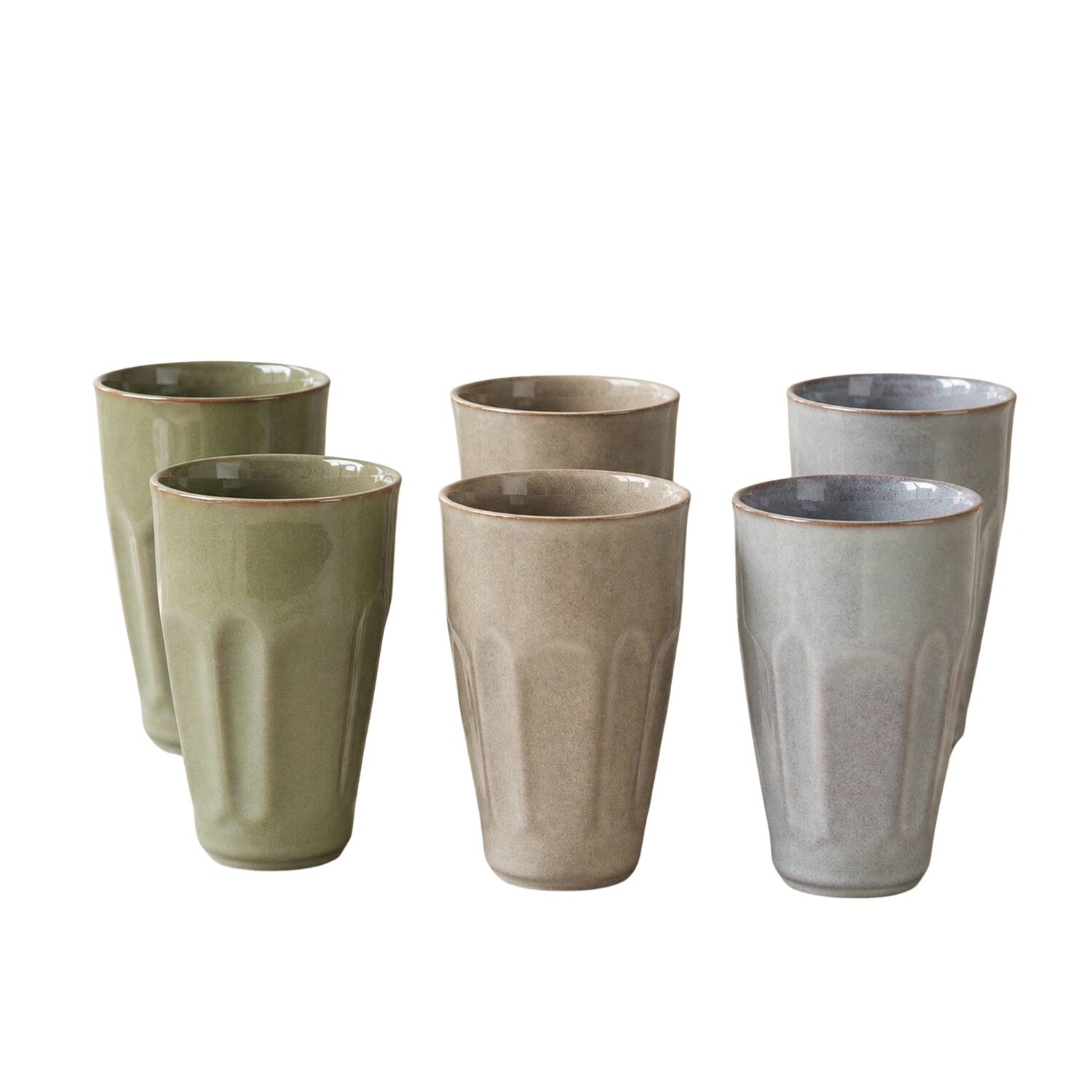 Set 6 Vasos Cer&aacute;mica M&aacute;ncora 350 Ml - Surtido 3 Modelos image number 0.0