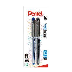 Set 2 L&aacute;pices Gel Energeltradicional Azul-negro 0.7mm Pentel