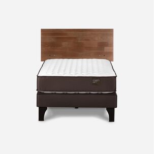 Cama Europea Rosen Ergo T / 1 Plaza / Base Normal + Respaldo tabor Caramelo