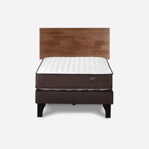Cama Europea Rosen Ergo T / 1 Plaza / Base Normal + Respaldo tabor Caramelo