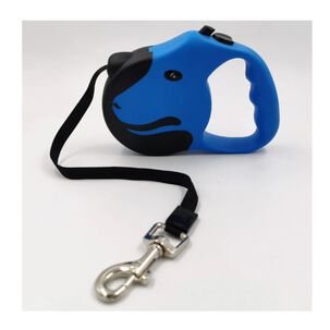 Cuerda Retractil 5m Flexible Paseo De Perros Mascotas Azul