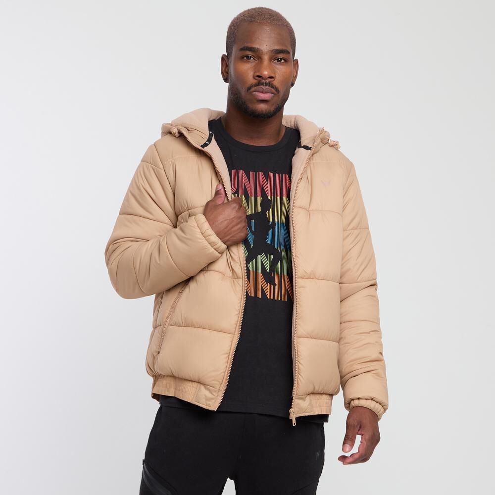 Parka Deportiva Lisa Regular Cuello Alto Con Capucha Hombre Wetland image number 0.0