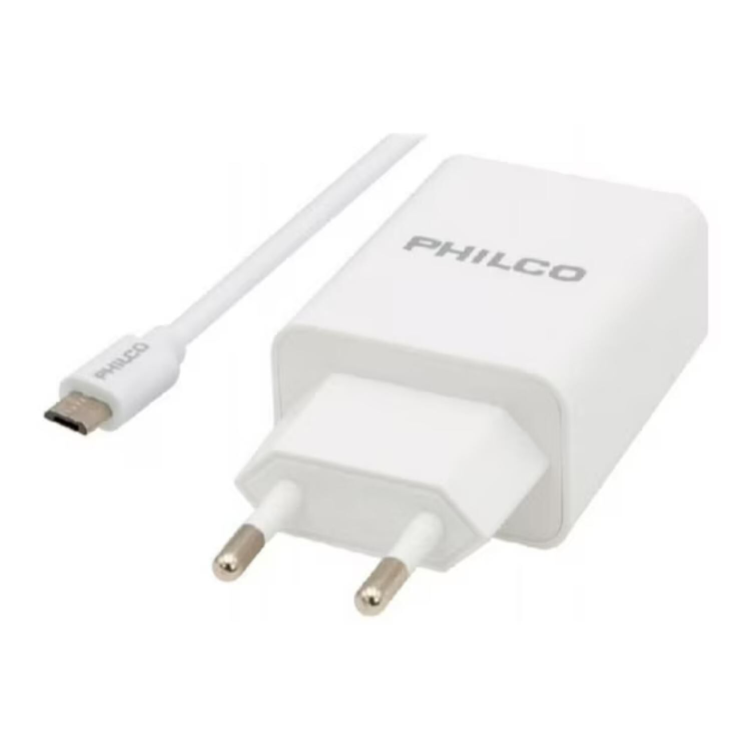 Cargador De Pared 2 Usb 2.1a Cable Micro Usb Blanco image number 0.0