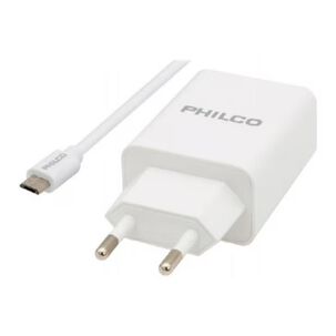 Cargador De Pared 2 Usb 2.1a Cable Micro Usb Blanco