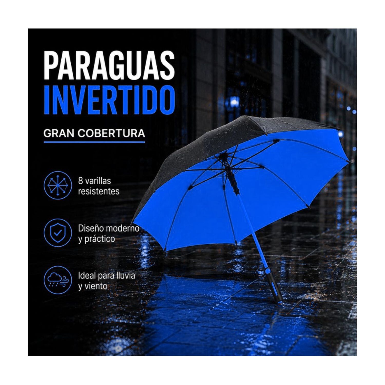 Paraguas Invertido Para Invierno Antiviento 8 Varillas image number 22.0