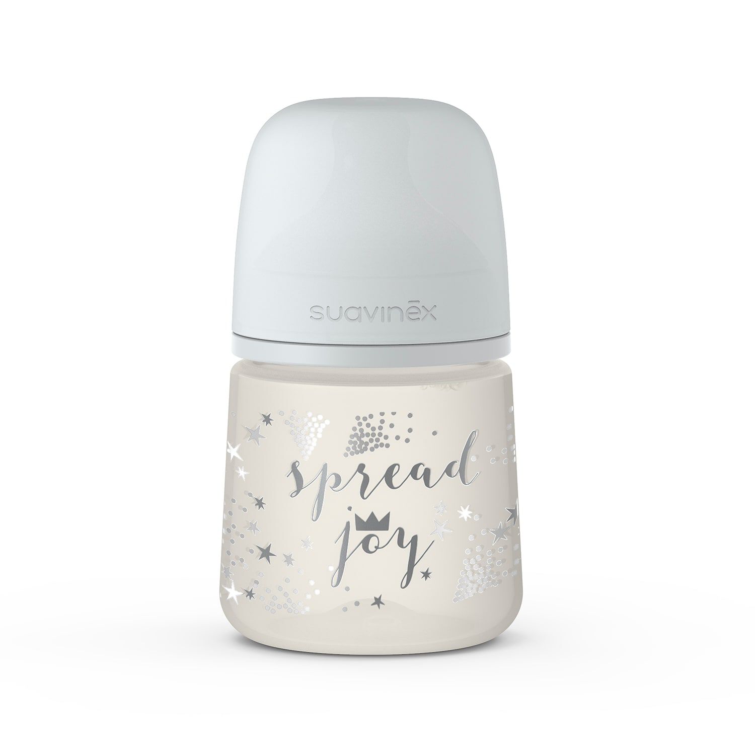 Mamadera Memories Tetina Fisiol&oacute;gica Sx Pro Flujo Lento 150ml Joy Crown Gris image number 0.0