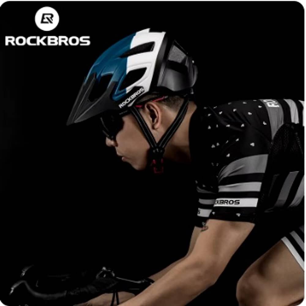Casco Bicicleta Adulto Rockbros Azul Blanco image number 3.0