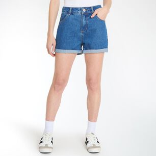 Short Basta Roll Up Tiro Alto Mom Mujer Freedom
