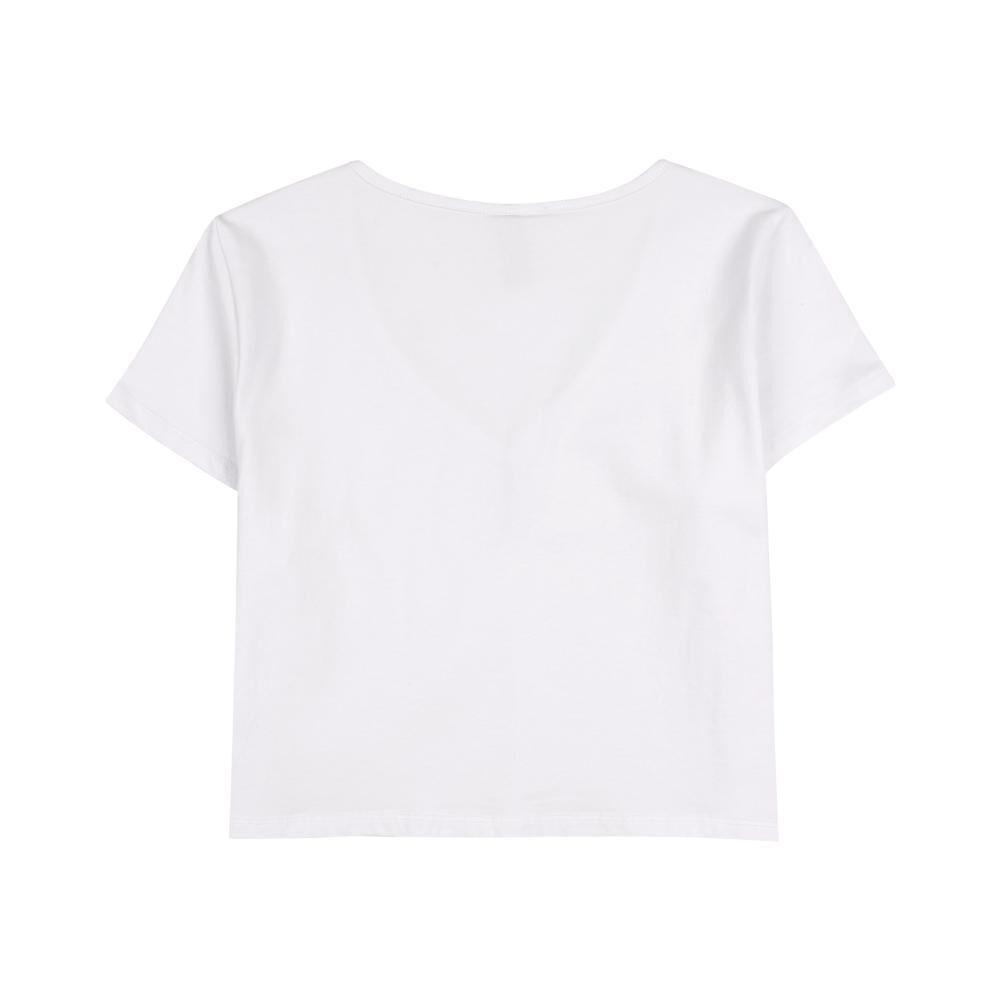 Polera Crop Manga Corta Cuello V Recogido Mujer Freedom image number 1.0