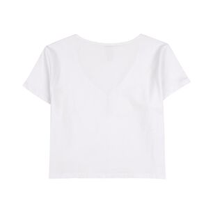 Polera Crop Manga Corta Cuello V Recogido Mujer Freedom