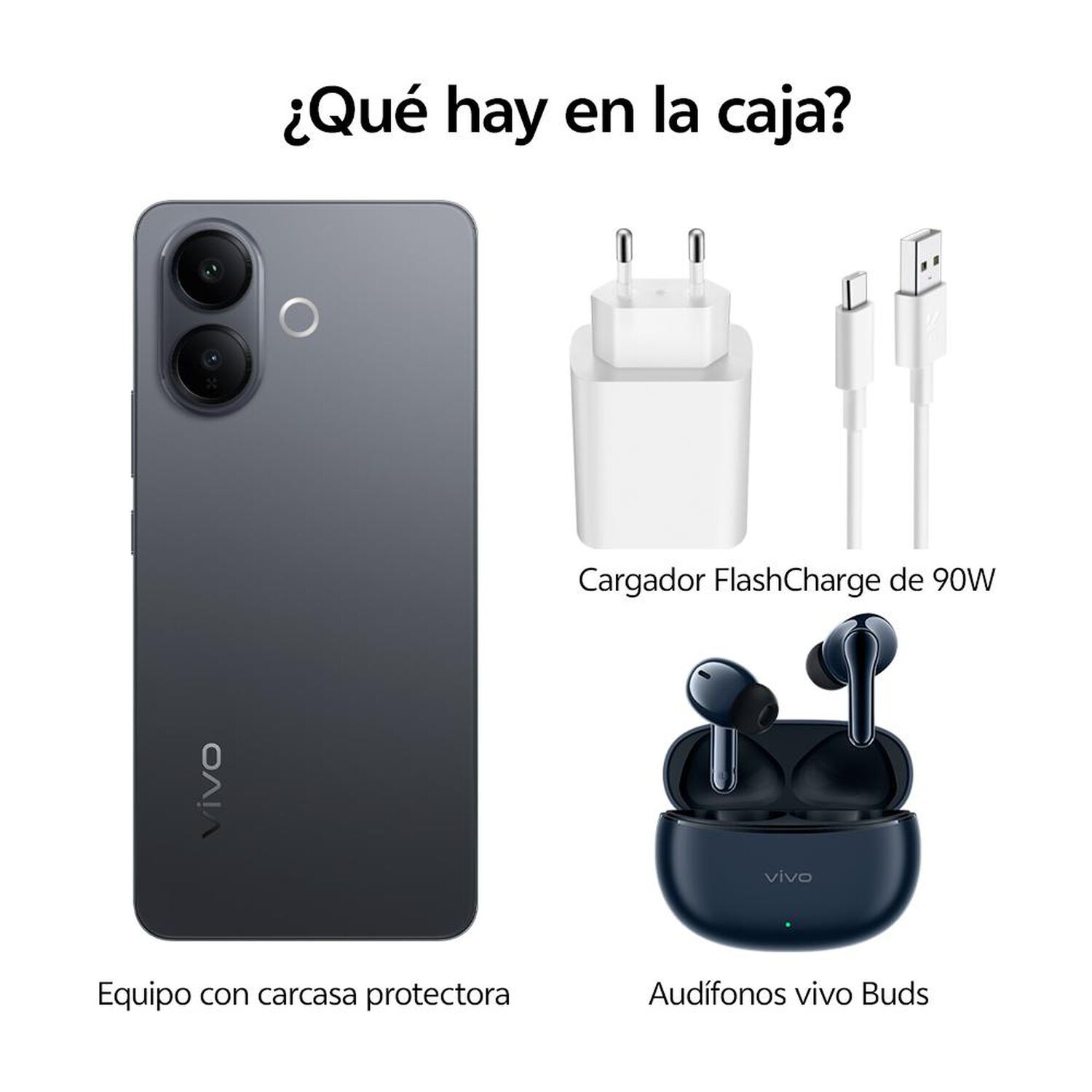 Smartphone Vivo V60 Lite / 5G / 256 GB / Negro / Liberado + Buds image number 1.0