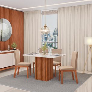 Juego De Comedor Vekkahome Canes Suzy / 4 Sillas