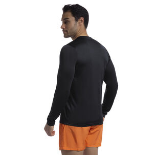 Polera Essential Manga Larga Negra Hombre