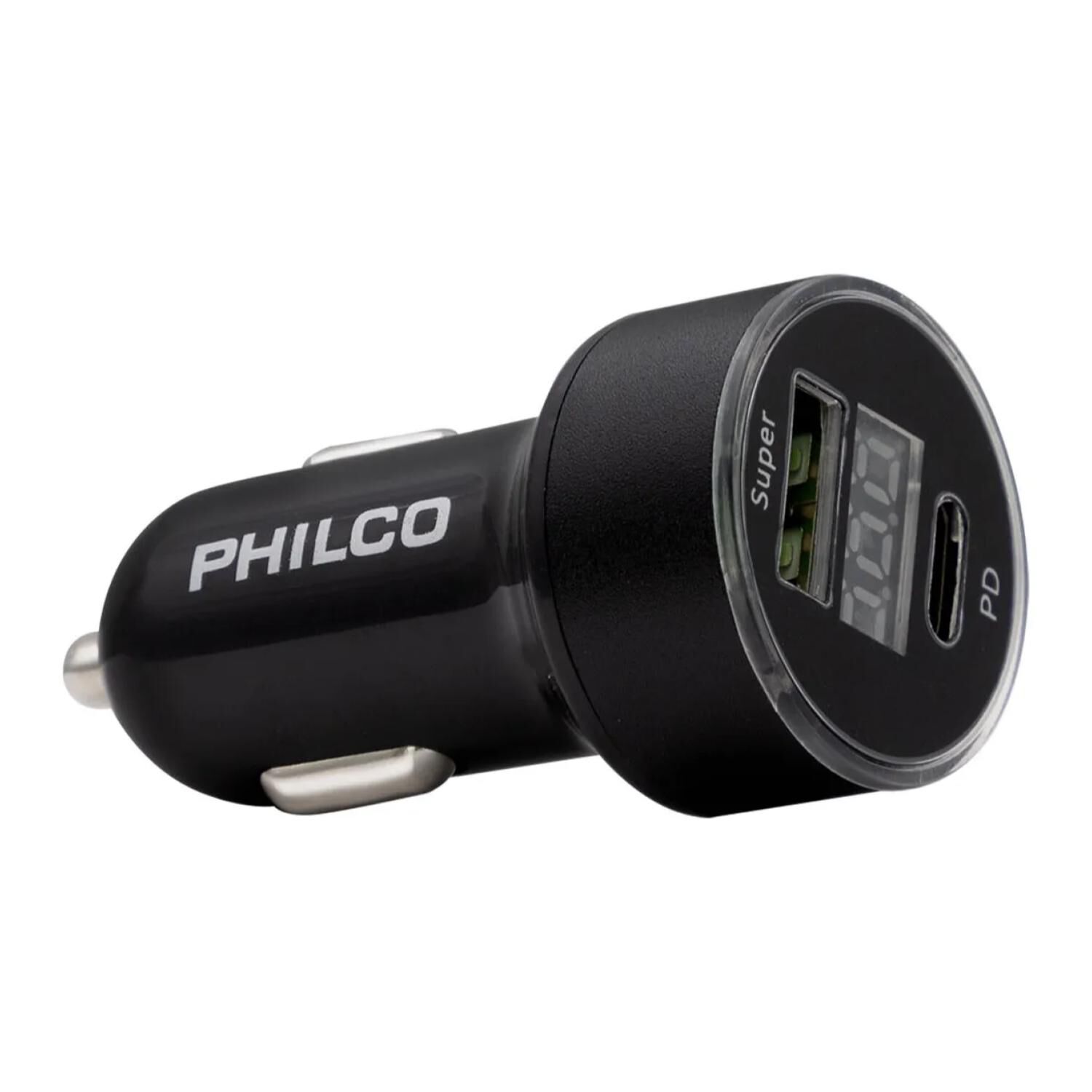 Cargador De Auto Doble Qc3.0 Usb Led Negro D49a image number 2.0
