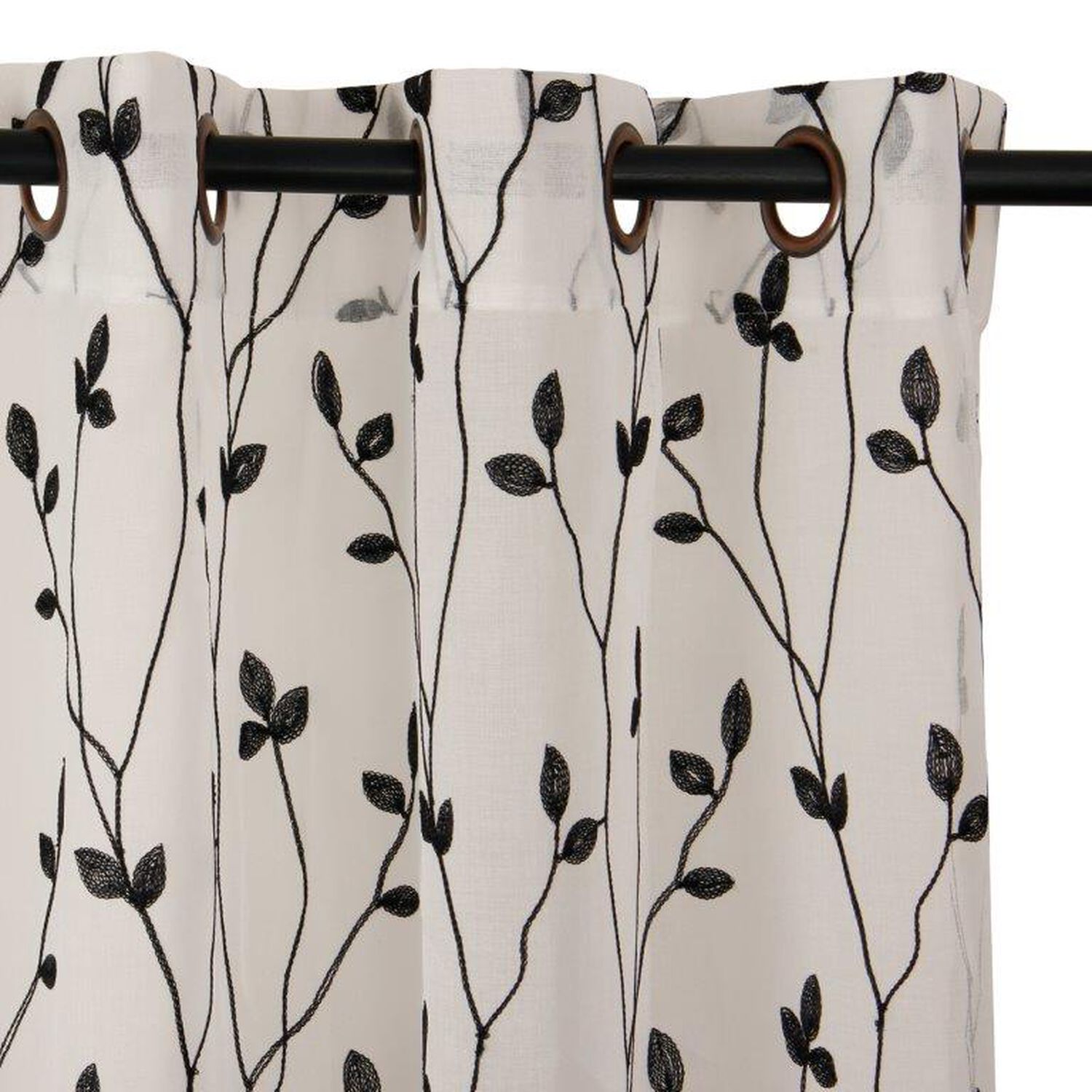 Set 2 Velos Bordado Teresita Negro (cada Pa&ntilde;o 140 X225) image number 0.0