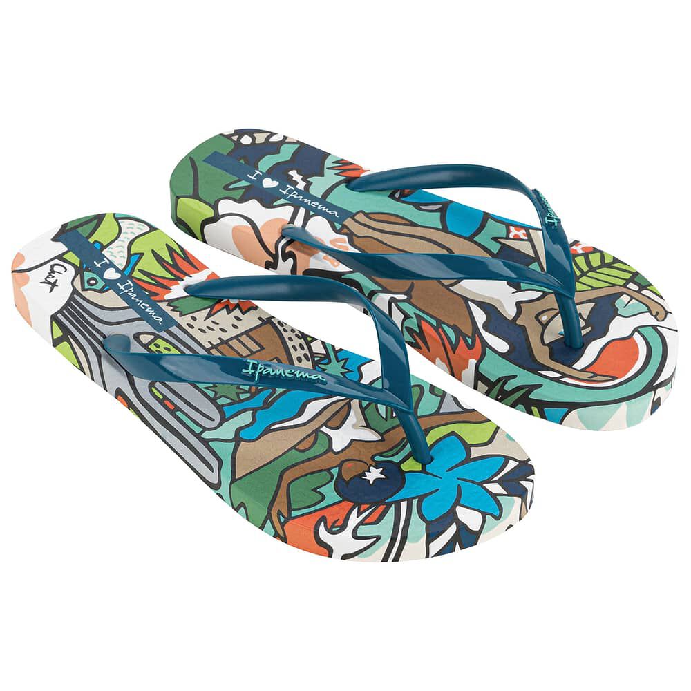 Sandalia Mujer Beige/azul Graffiti Ipanema image number 0.0