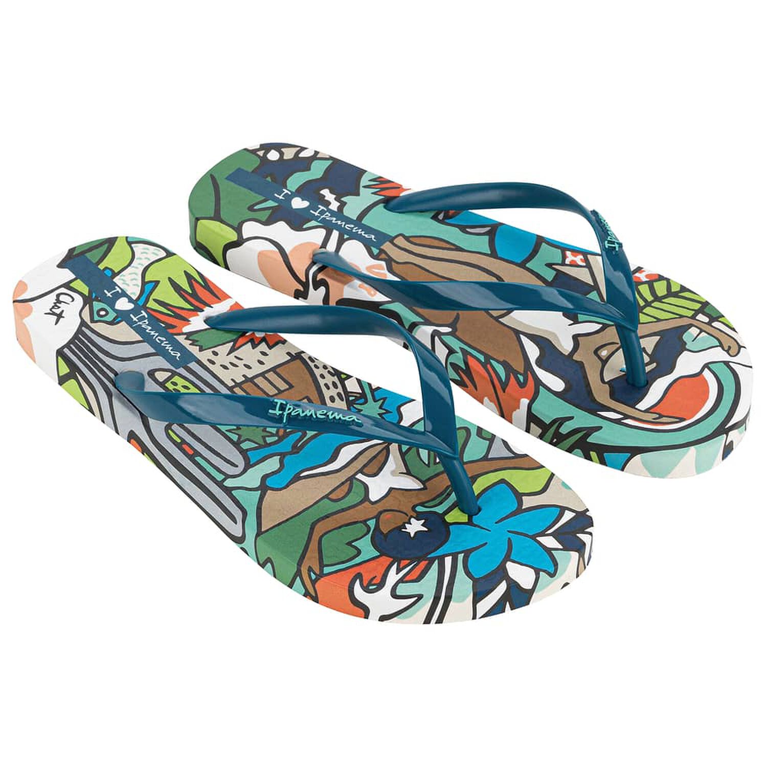 Sandalia Mujer Beige/azul Graffiti Ipanema image number 1.0
