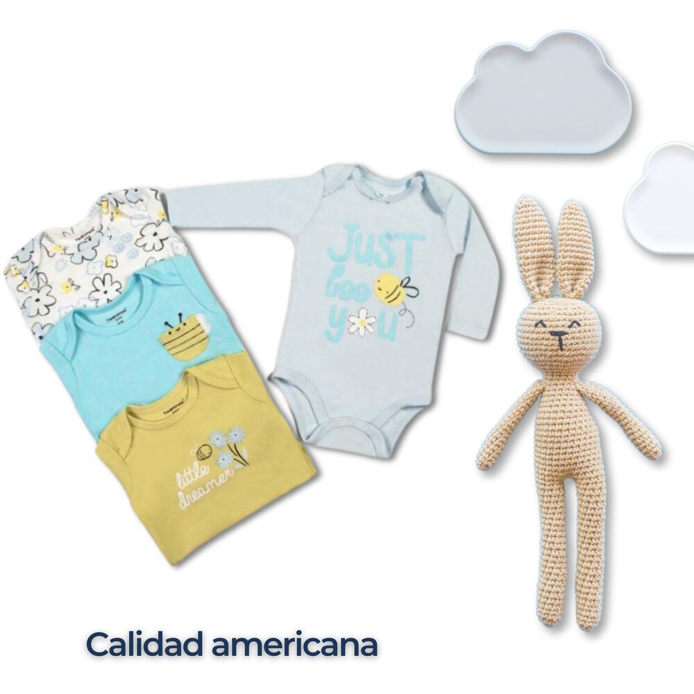 Pack 4 Bodys Niña Manga Larga Tedmimak 100% Algodón Sweet Bee image number 5.0