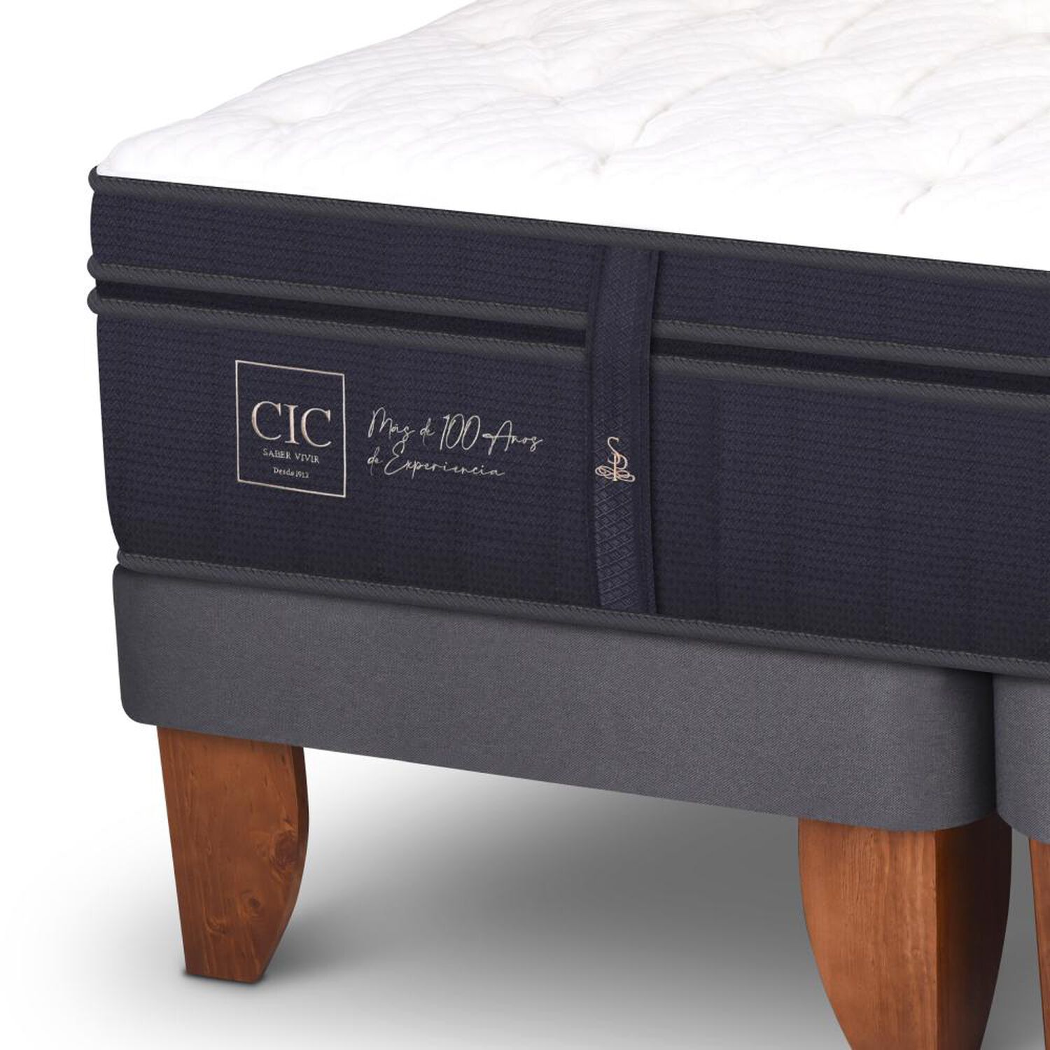 Cama Europea Cic Linea Premium / 2 Plazas / Base Dividida + Respaldo image number 8.0