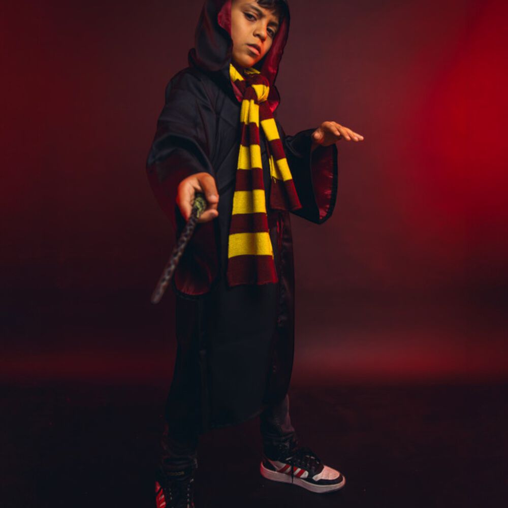 Disfraz Harry Potter Tunica Varita Bufanda Gryffindor Niño image number 11.0