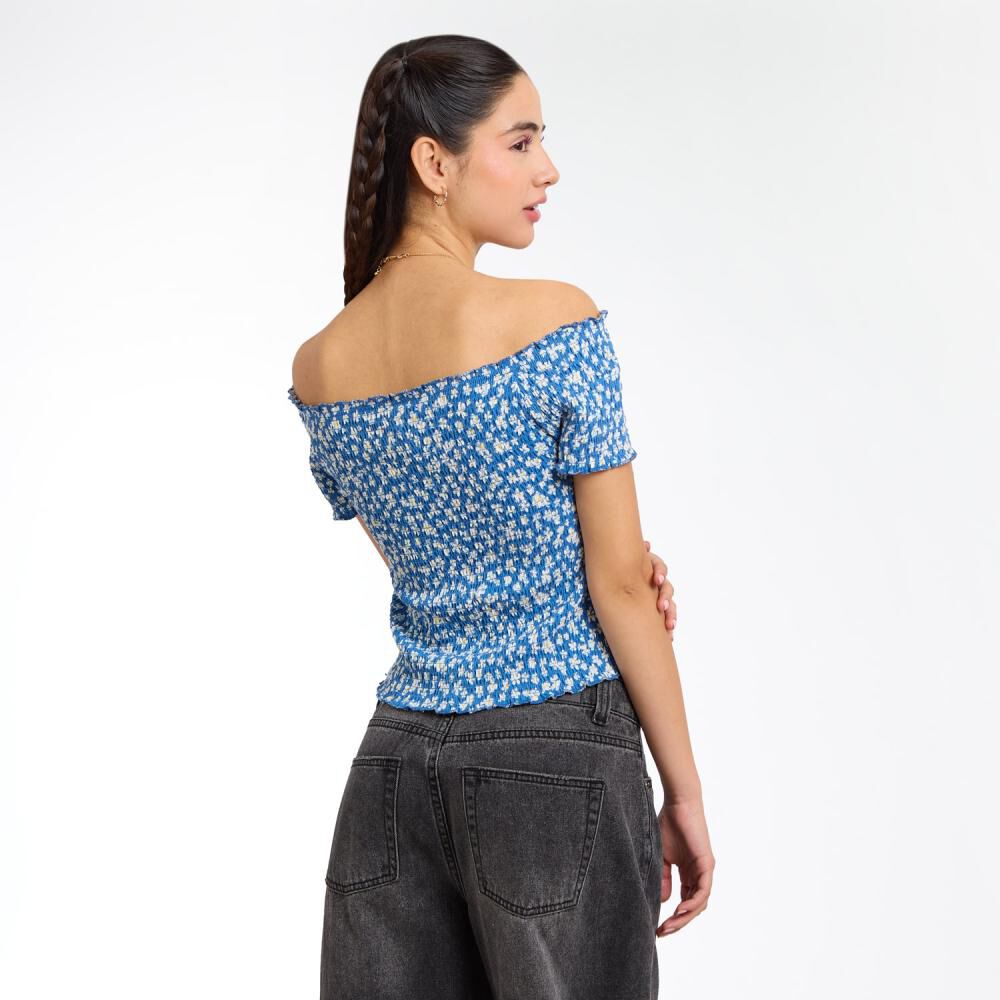 Polera Crop Panal Manga Corta Cuello Recto Mujer Freedom image number 3.0