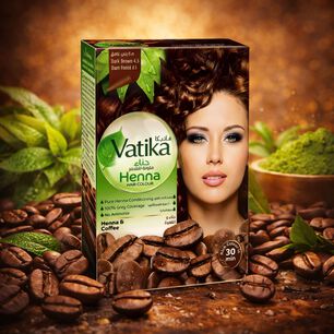 Vatika Henna Tintura Coloraci&oacute;n Casta&ntilde;o Oscuro 6 Sachets