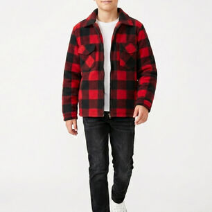 Camisa Ni&ntilde;o Polar Cuadros Tipo Le Ador Invierno