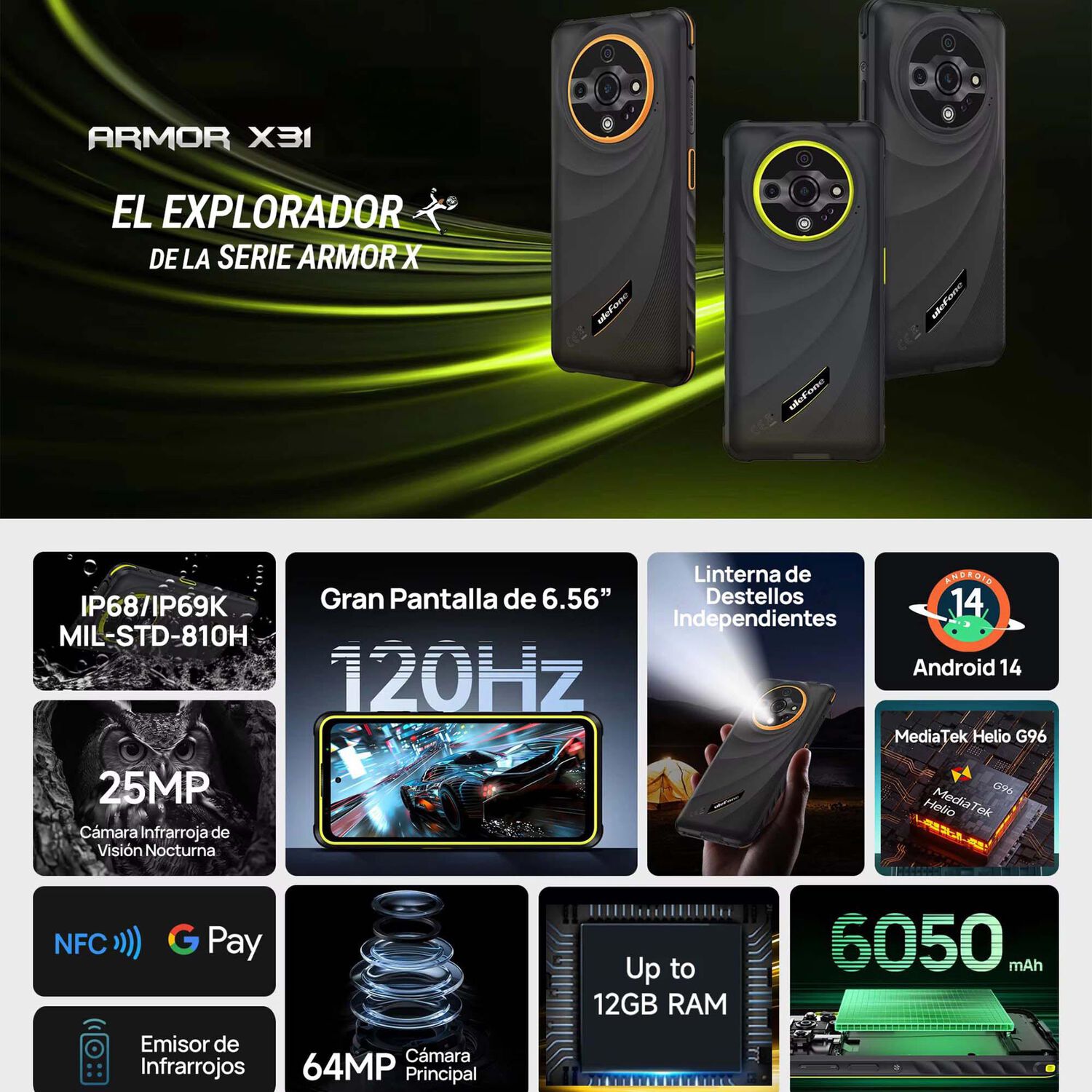 Ulefone Armor X31 - Resistencia Extrema, 64mp Y Bater&iacute;a De 6050mah image number 2.0