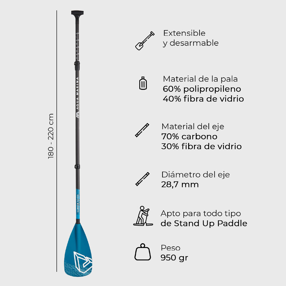 Remo Sup Stand Up Paddle Carbon Guide Aqua Marina image number 2.0