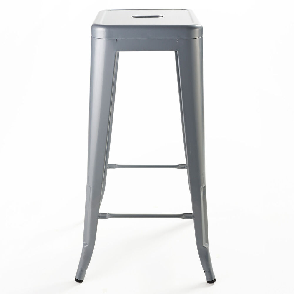 Pack 4 Pisos De Bar Metal Tolix Gris image number 2.0