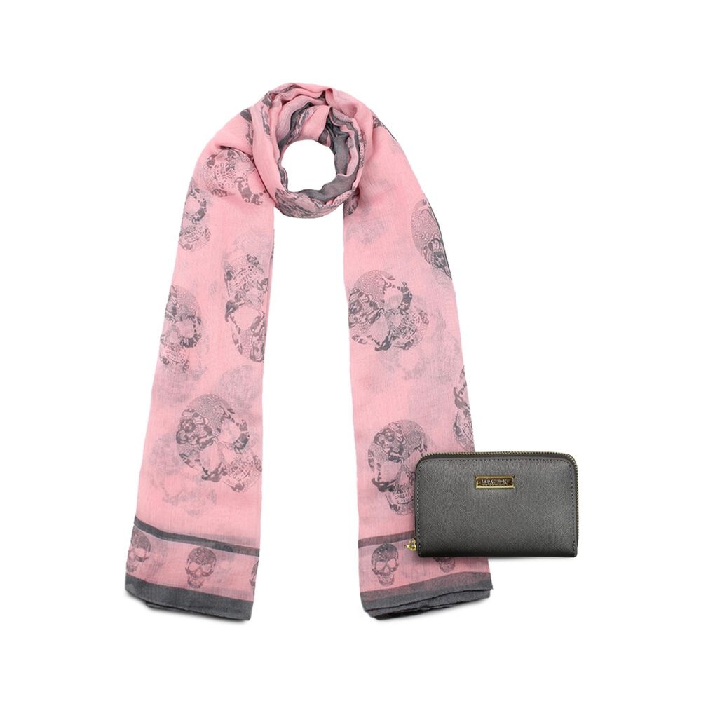Pack Billetera Trifold Gris + Pa&ntilde;uelo Oni Pink Kenneth Cole image number 0.0