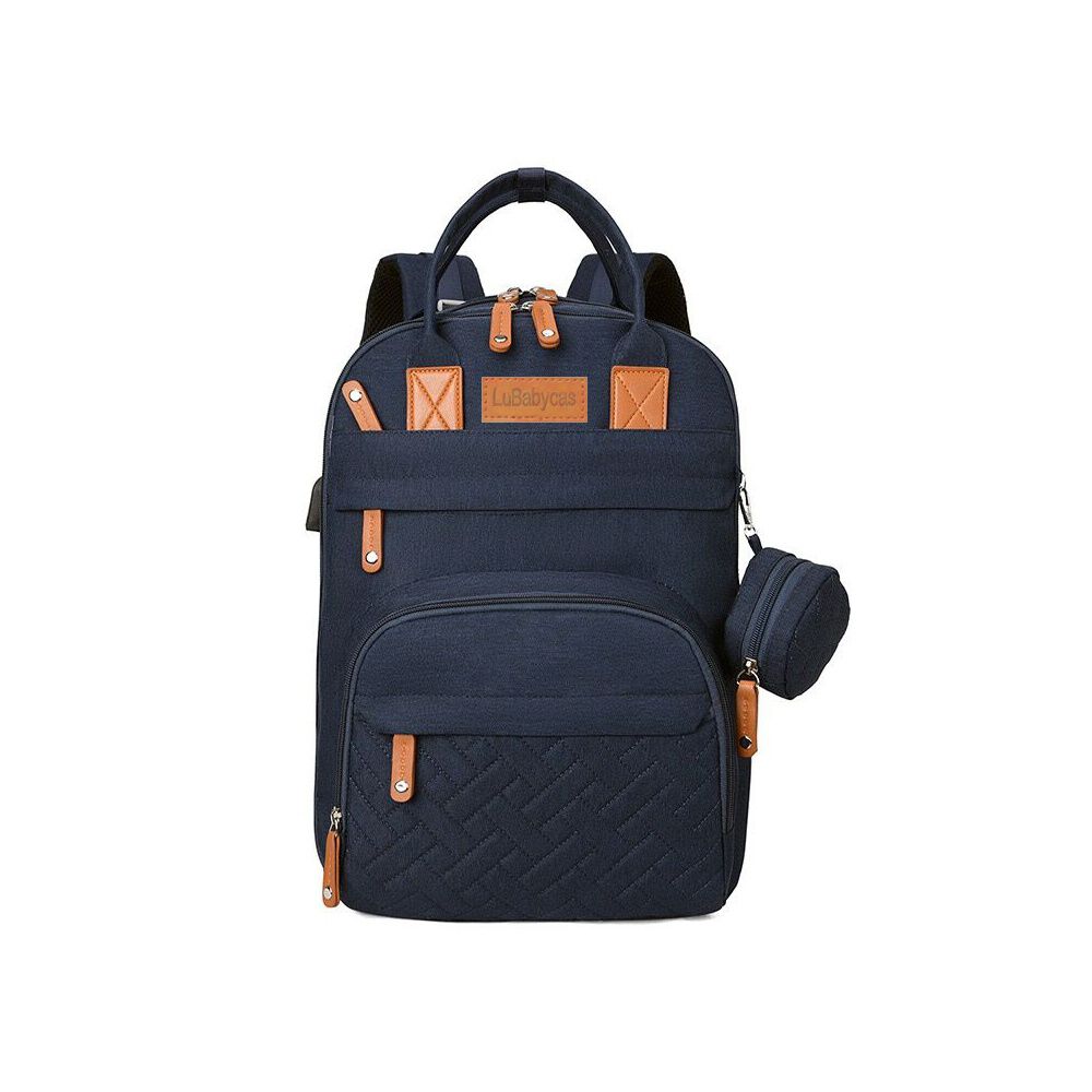 Mochila Maternal Con Monedero Y Colgador Lubabycas Azul image number 8.0