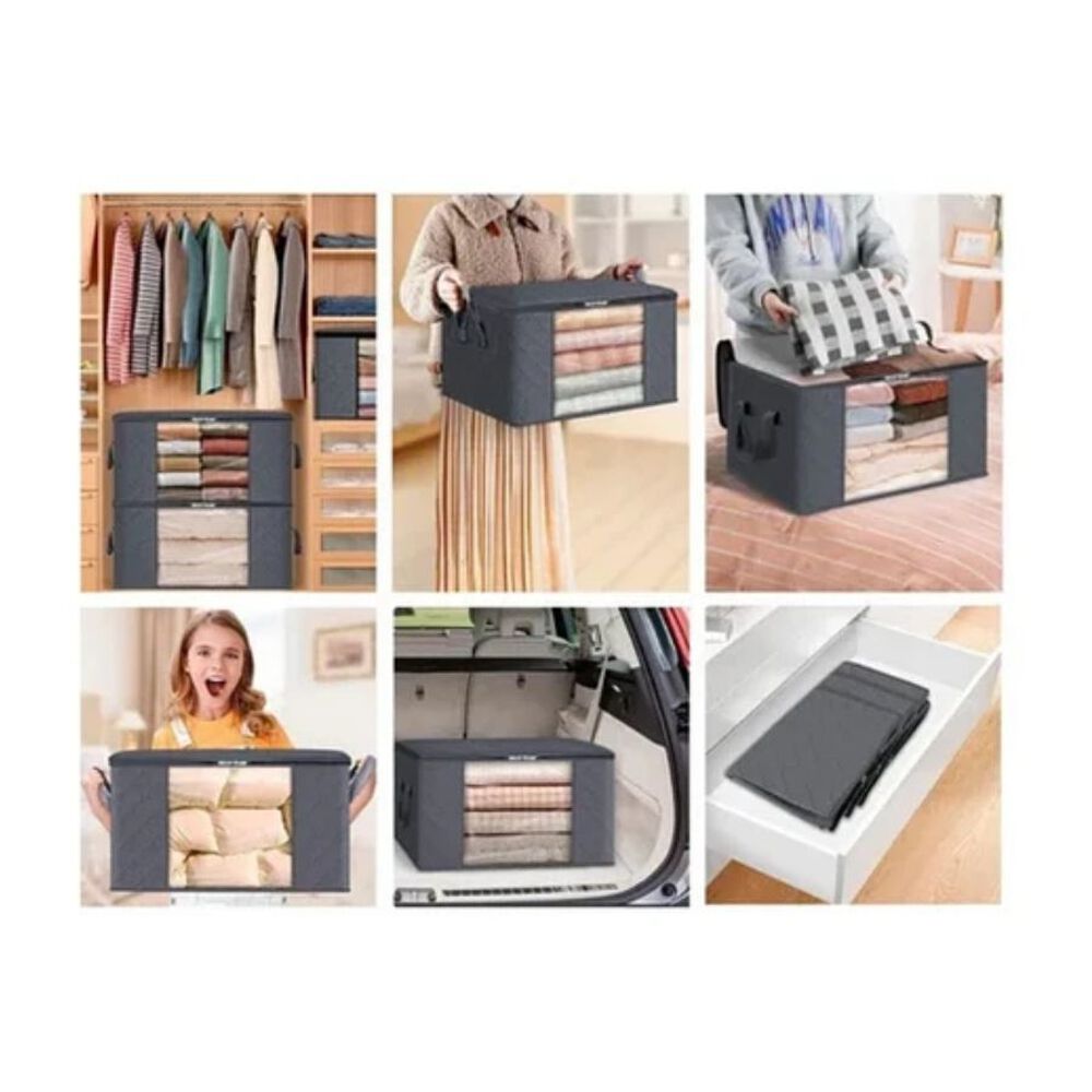 Organizador De Bolsas Almacenamiento De Ropa Gris 6 Unidades image number 2.0