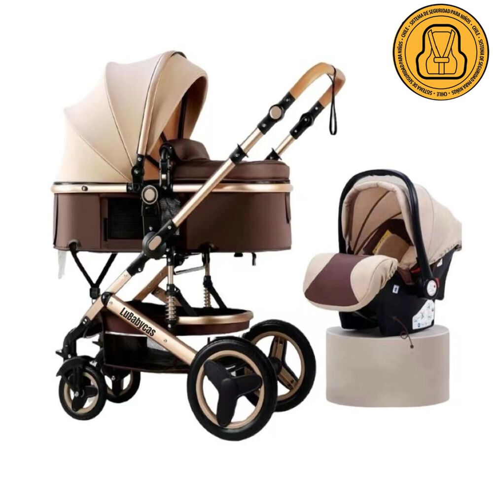 Coche Travel System Con Accesorios Café Lubabycas image number 0.0