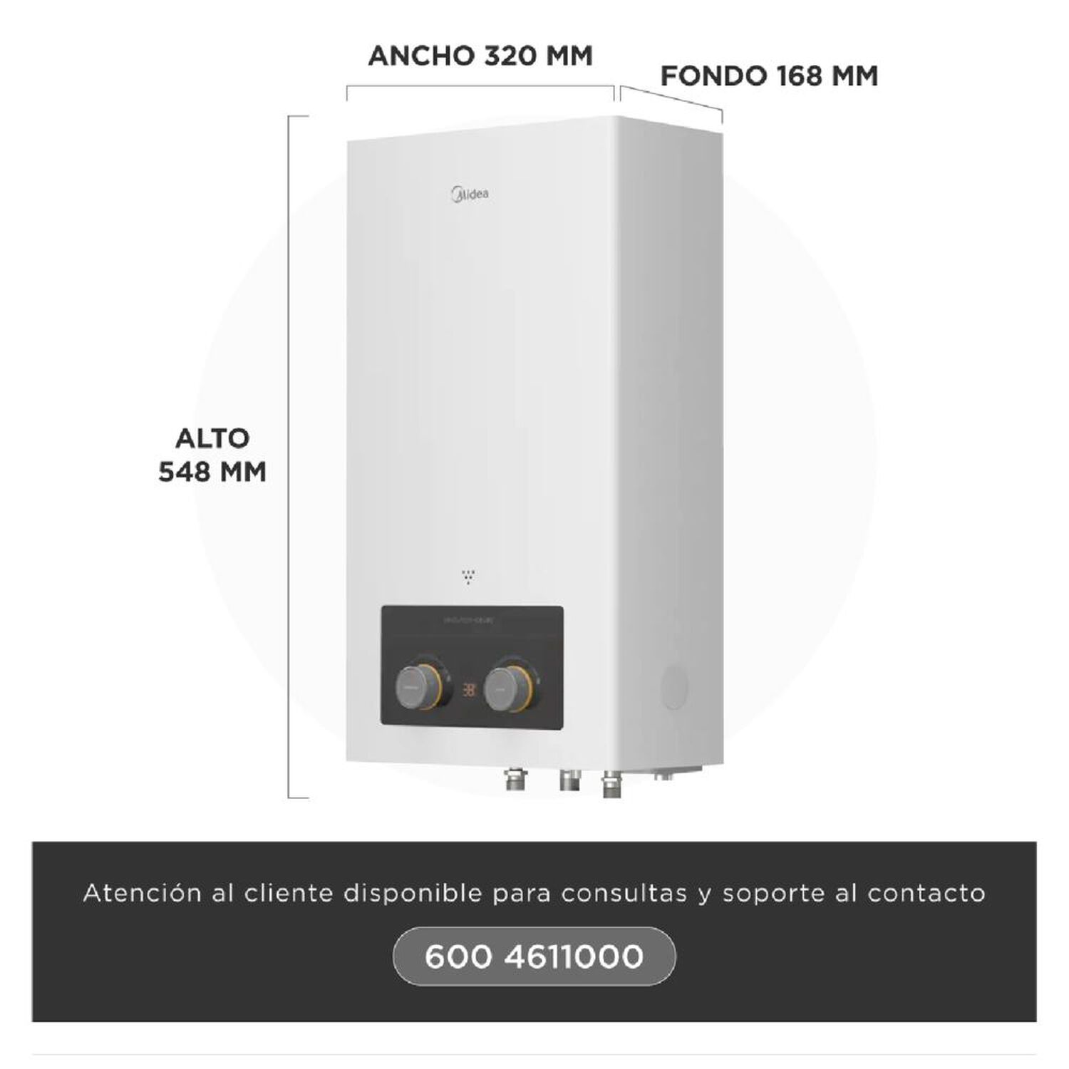 Calefont Midea MGWH7-14MDNCLW-GL / Gas Licuado / 7 Litros image number 2.0