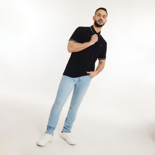Polera Manga Corta Piqué Hombre Az Black