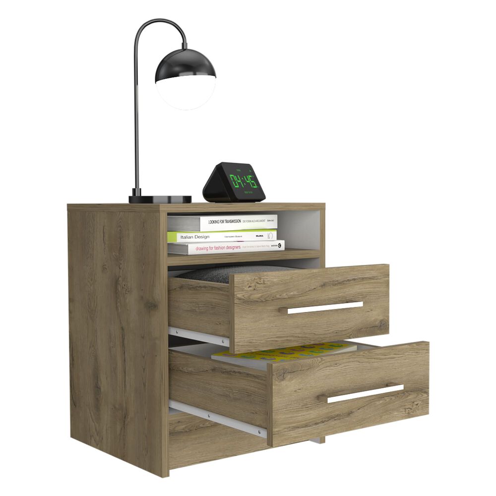 Velador 2 Cajones Fm-020c - Caf&eacute; Claro image number 1.0