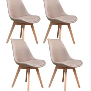 Pack 4 Sillas Tulip Lino Beige