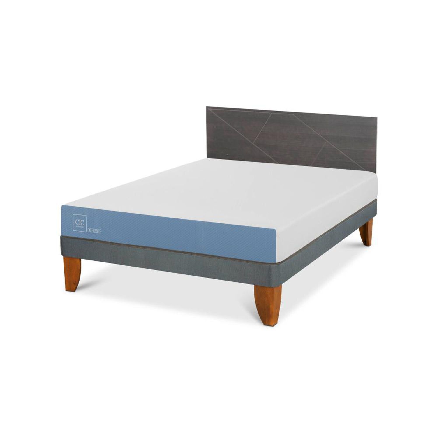 Cama Europea Cic Excellence / 2 Plazas / Base Normal + Respaldo image number 1.0