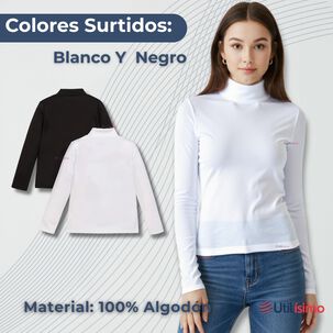 Pack 6 Camisetas Beatle Algodón Primera Capa Juvenil Niña Polera Surtidos