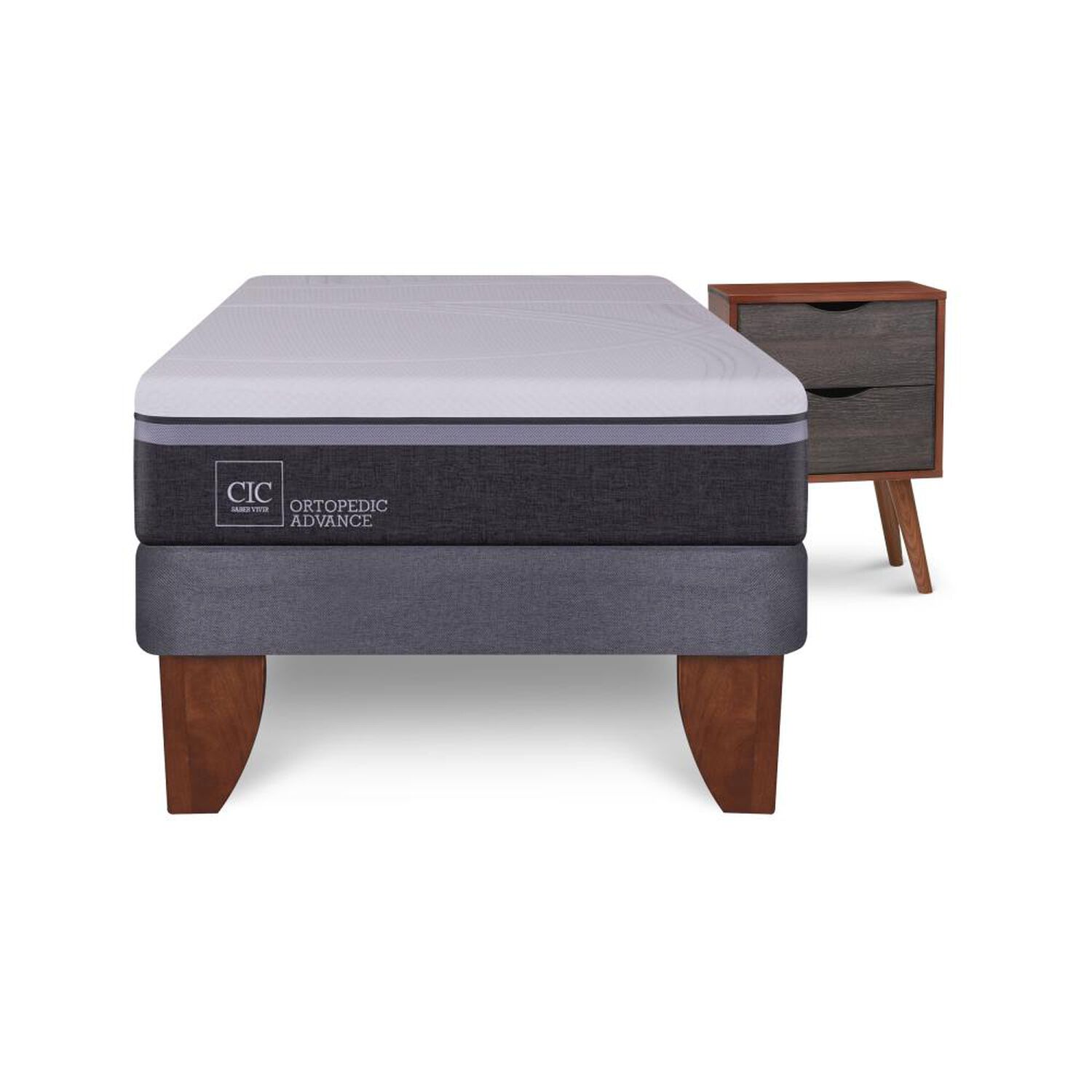 Cama Europea Cic Ortopedic Advance / 1.5 Plazas / Base Normal + Velador image number 0.0