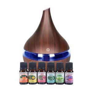 Pack Humidificador Marron Oscuro + 6 Esencias Aromaticas