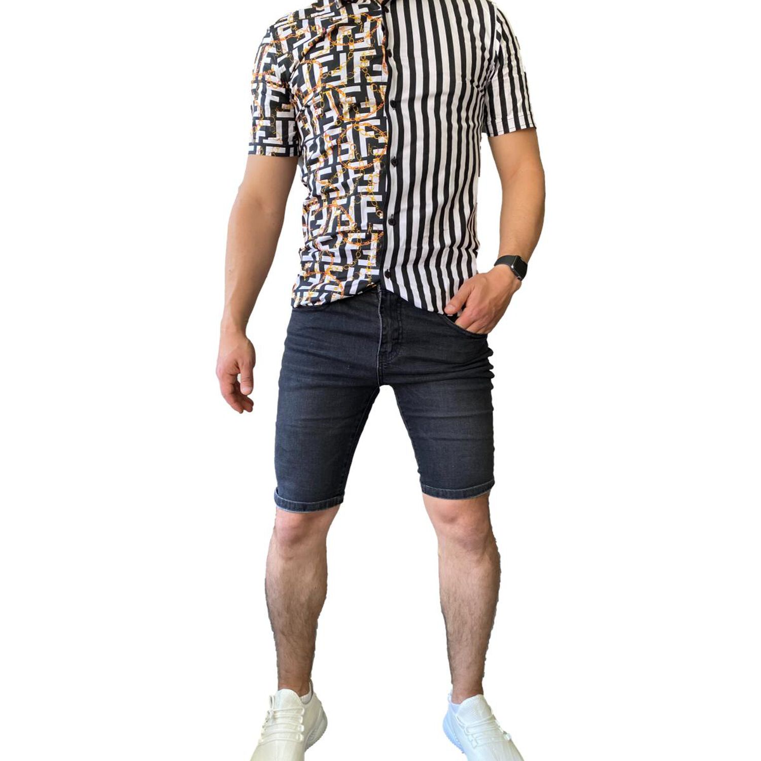 Short S&uacute;per Slim Fit Gris image number 1.0