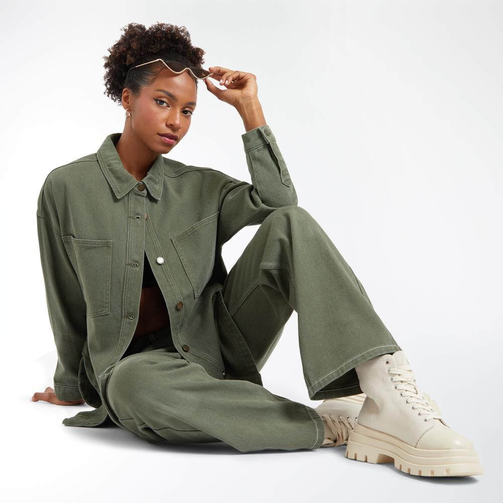 Chaqueta Oversize Denim Cuello Camisero Mujer Rolly Go image number 1.0