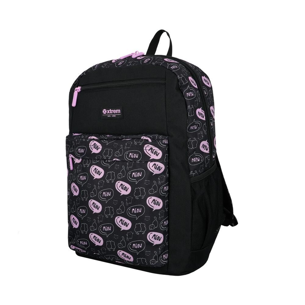 Megapack 6xt Mochila Ni&ntilde;a Xtrem Gatos Negro/morado image number 3.0