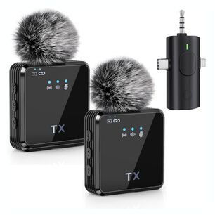 Micr&oacute;fono Inal&aacute;mbrico F11 3x1 Para Iphone Android Y C&aacute;mara Profesional